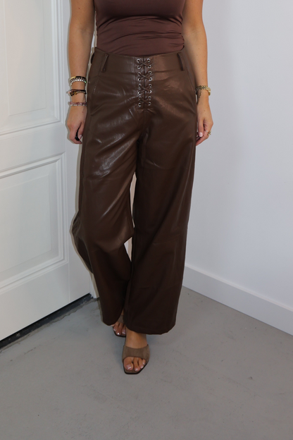 PU leren broek Lynne Bruin