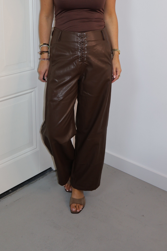 PU leren broek Lynne Bruin