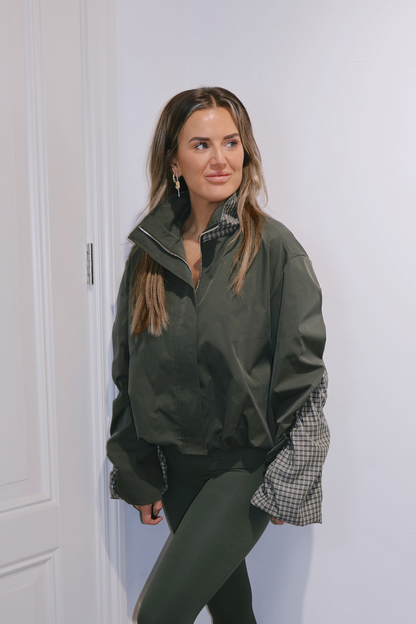 Bomber jas Jenna Groen/Ruit