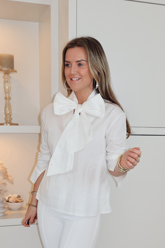 Blouse Miami met strik Wit