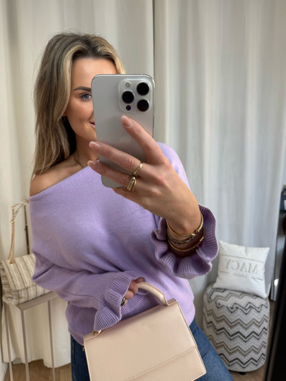 Vlinder Ruffle Top Lila