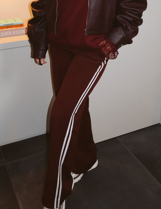 Pants Billy strepen Burgundy