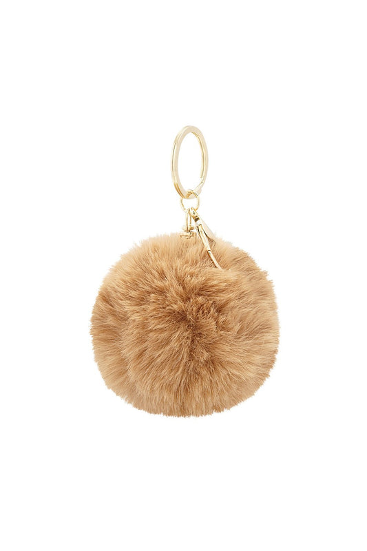 Sleutelhanger Puffy Bal Beige