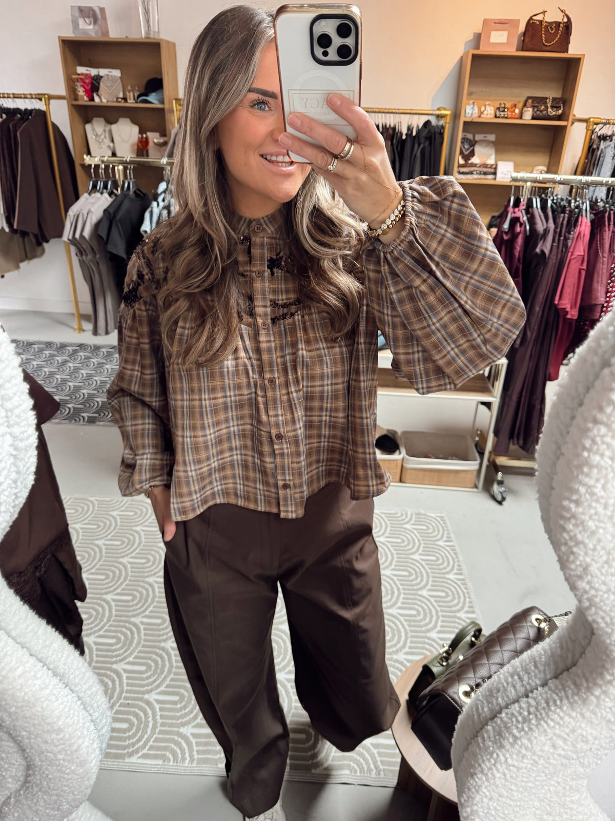 Blouse Ruit Mikki Bruin pailletten