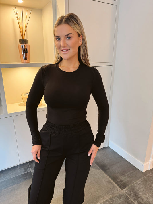 Basic T-shirt lange mouwen Bella Zwart