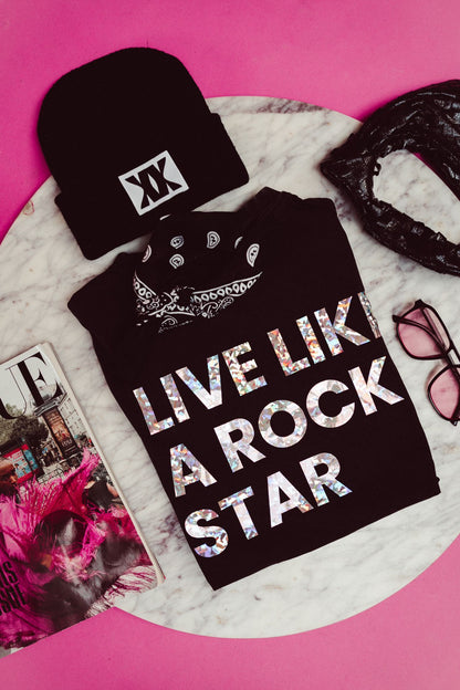 T-shirt Rockstar Glitter Foil Back (Text on back)