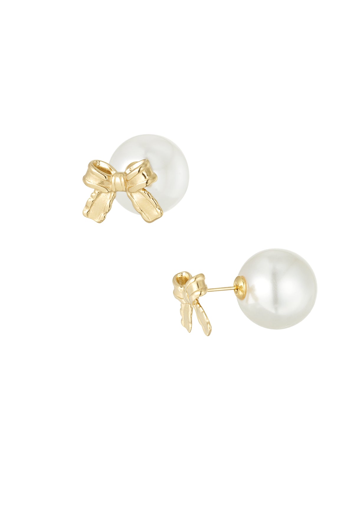 Oorbellen Baby Boo bow wit goud