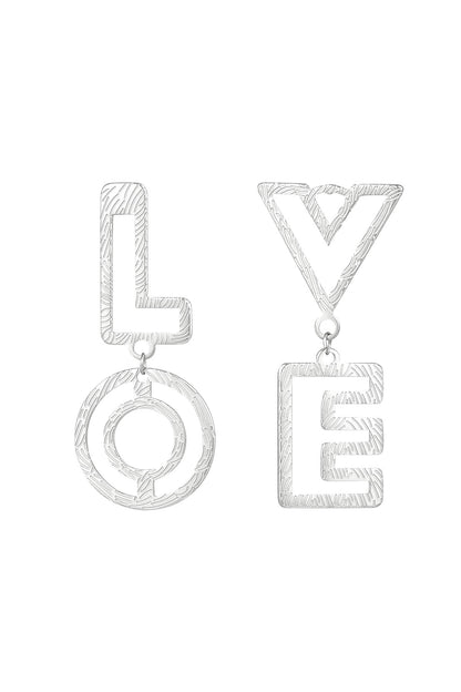 L O V E oorbellen Zilver