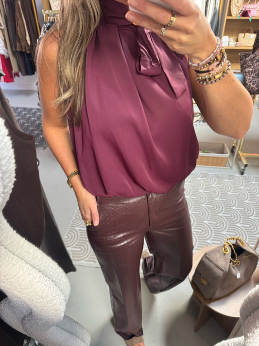 Haltertop met strik Kate Burgundy
