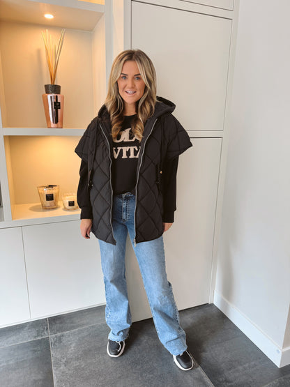Bodywarmer kort Khloe Zwart
