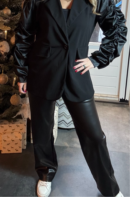 Bibi fake leather broek Zwart