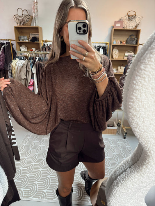 Glitter top lange mouwen Skyler Goud
