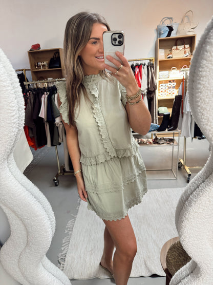2-pieces rok + top Kiki lichtgroen