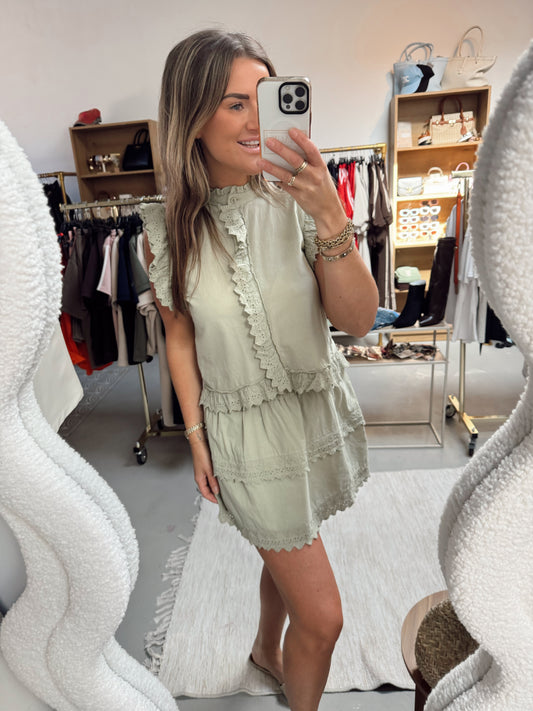 2-pieces rok + top Kiki lichtgroen