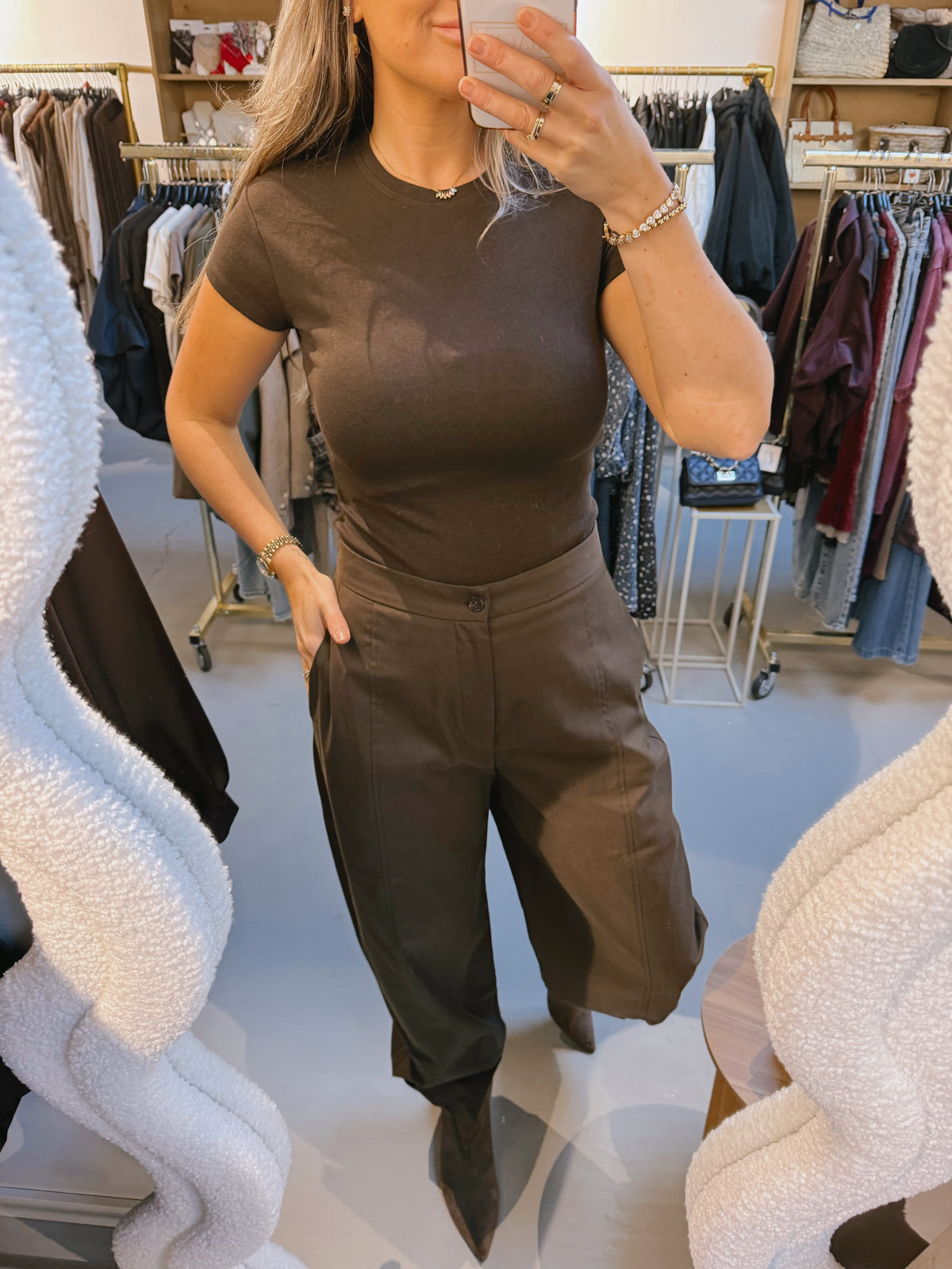 Basic T-shirt Pipa Bruin