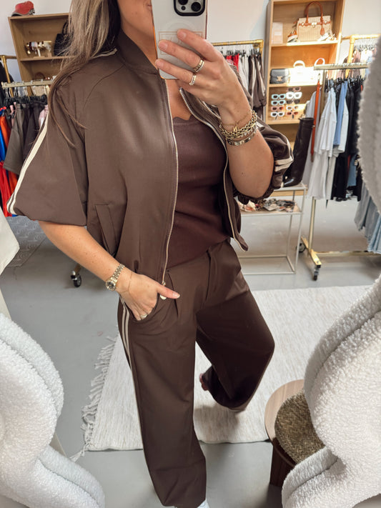Pants Veerle stripe Bruin