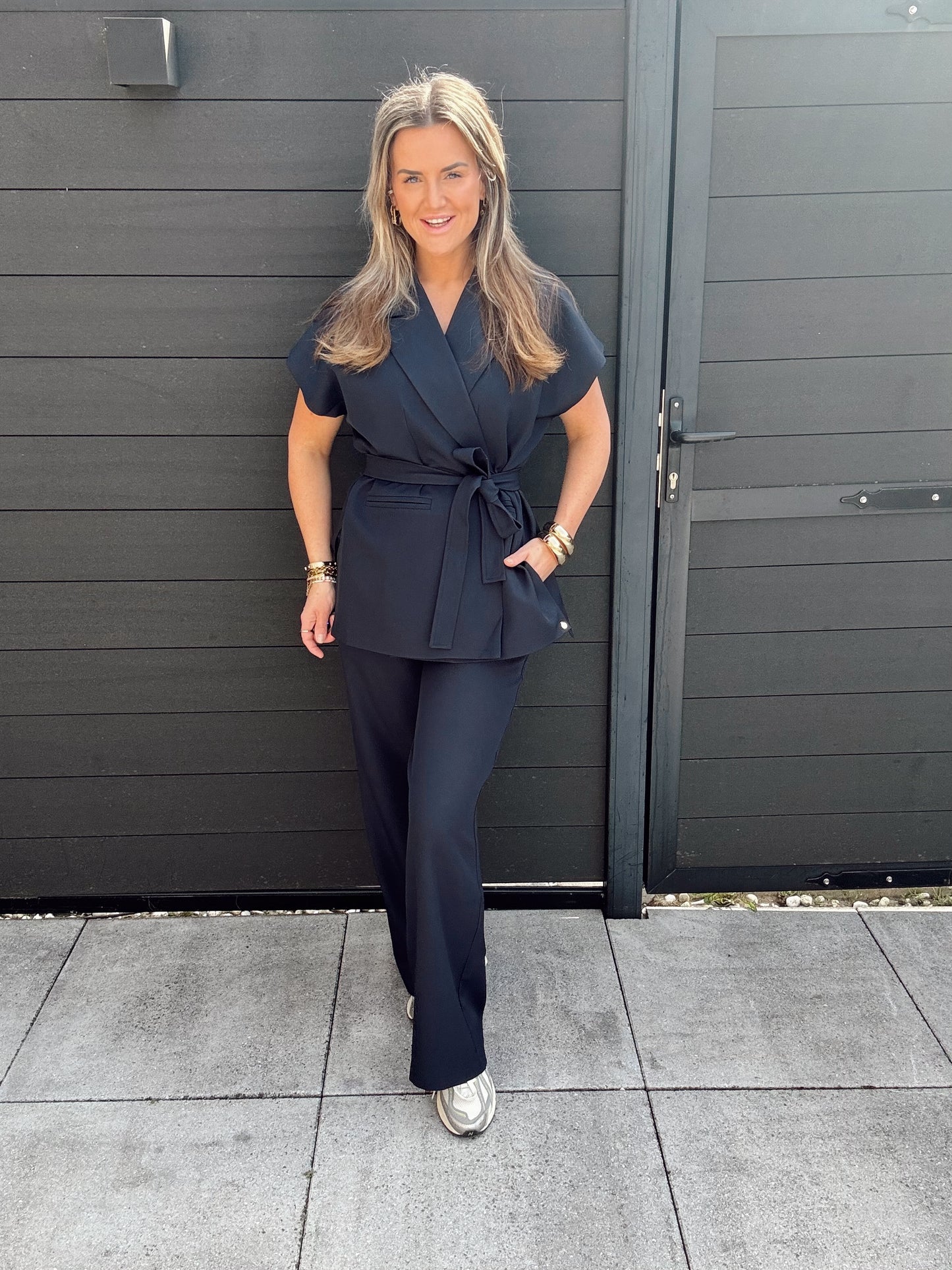 Ambika Pantalon Gris Navy