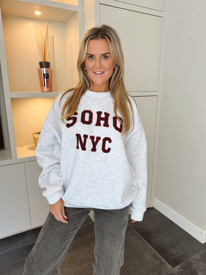Sweater SOHO NYC Grijs / Burgundy