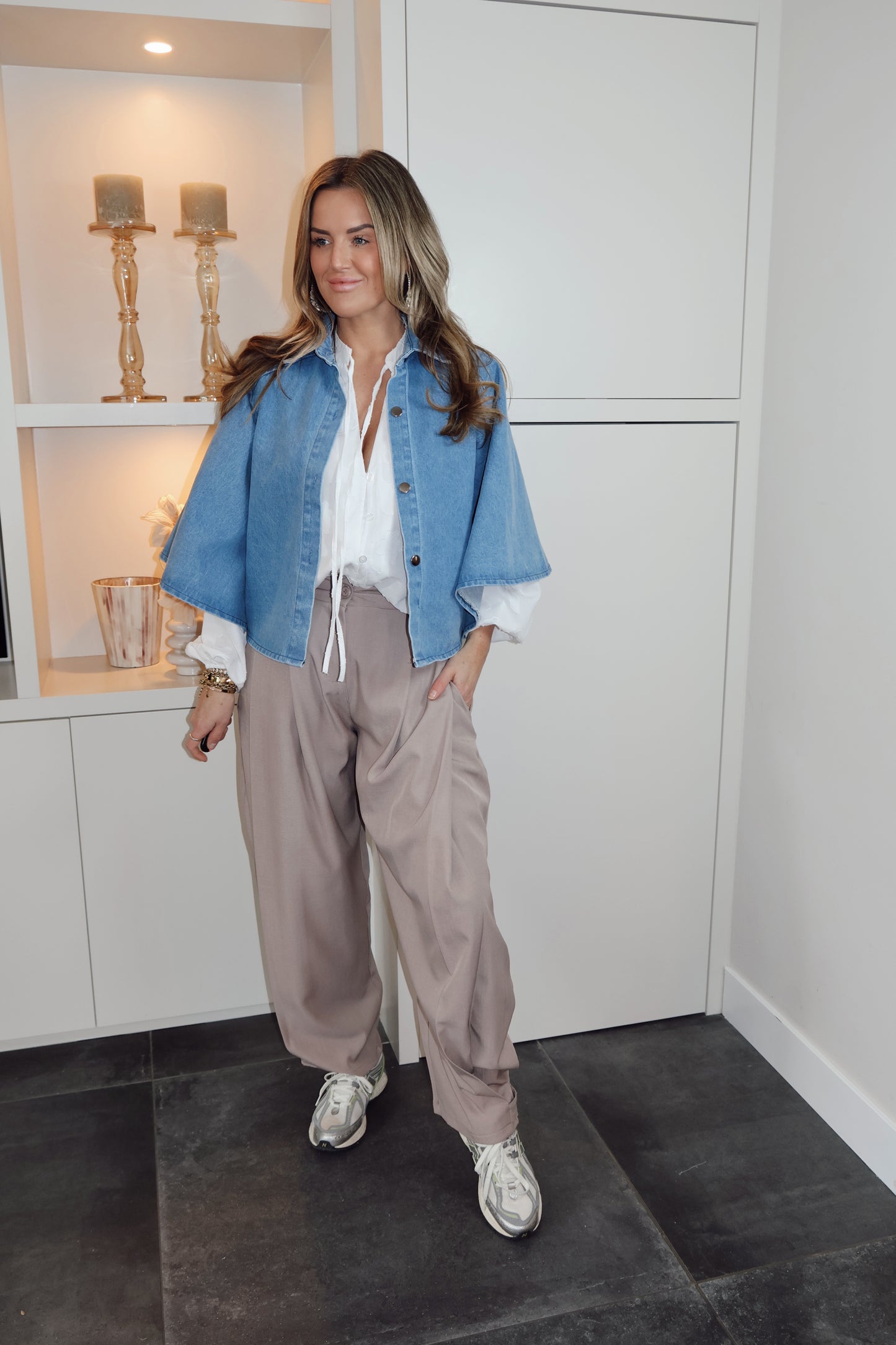 Ambika jeans blouse vlindermouw