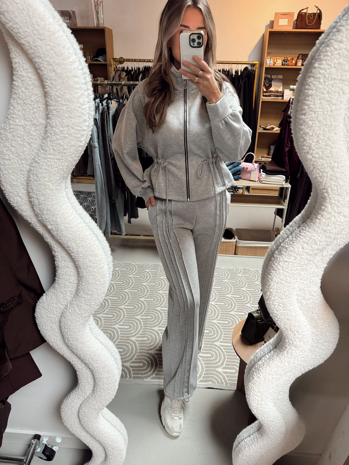 2-pieces lange broek + vest Dana Grijs