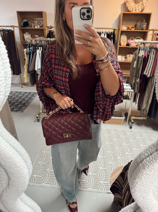 100% Leer Audrey Medium Burgundy