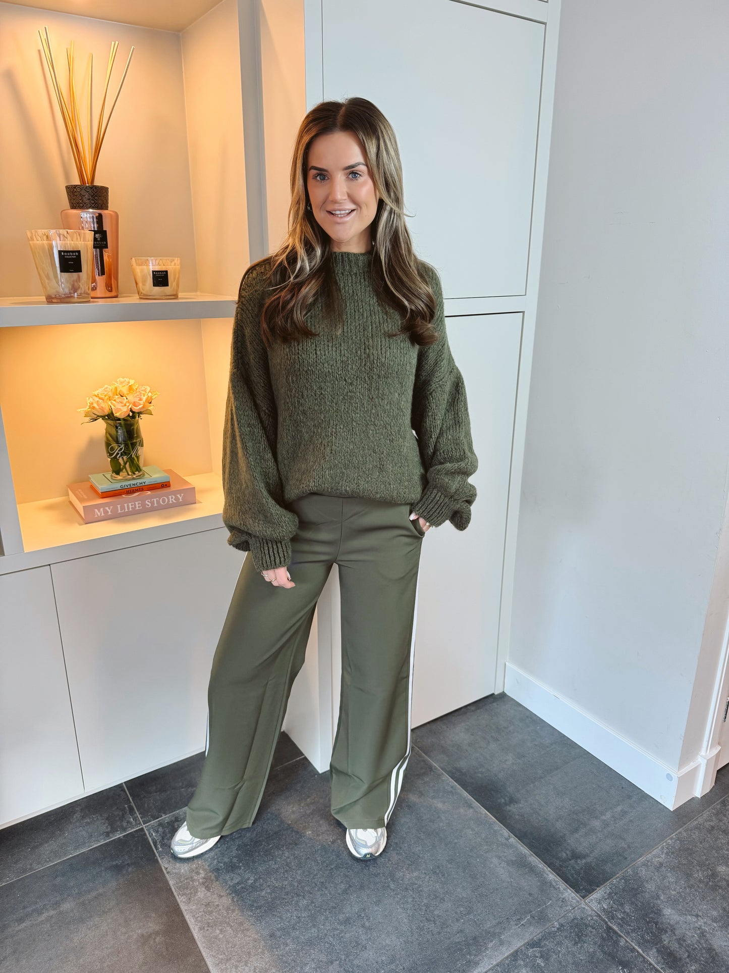 Gebreide Trui Melia Army Green