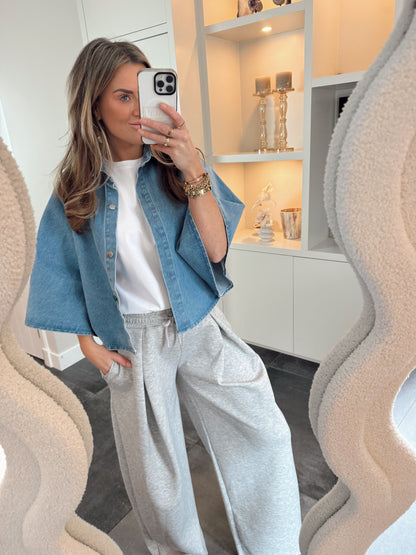 Ambika jeans blouse vlindermouw