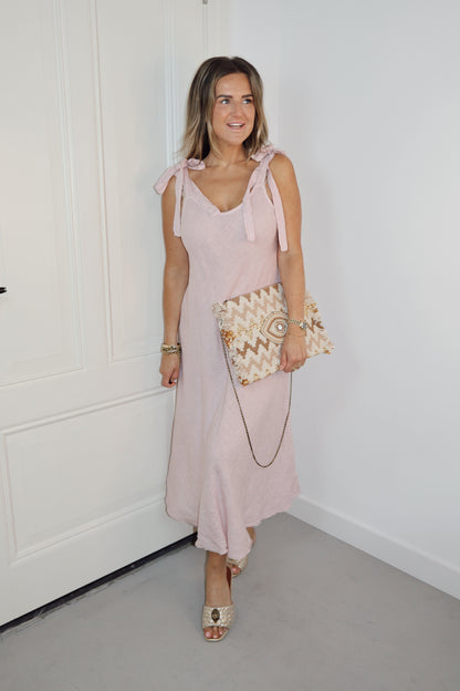 100% linnen jurk Alice licht roze
