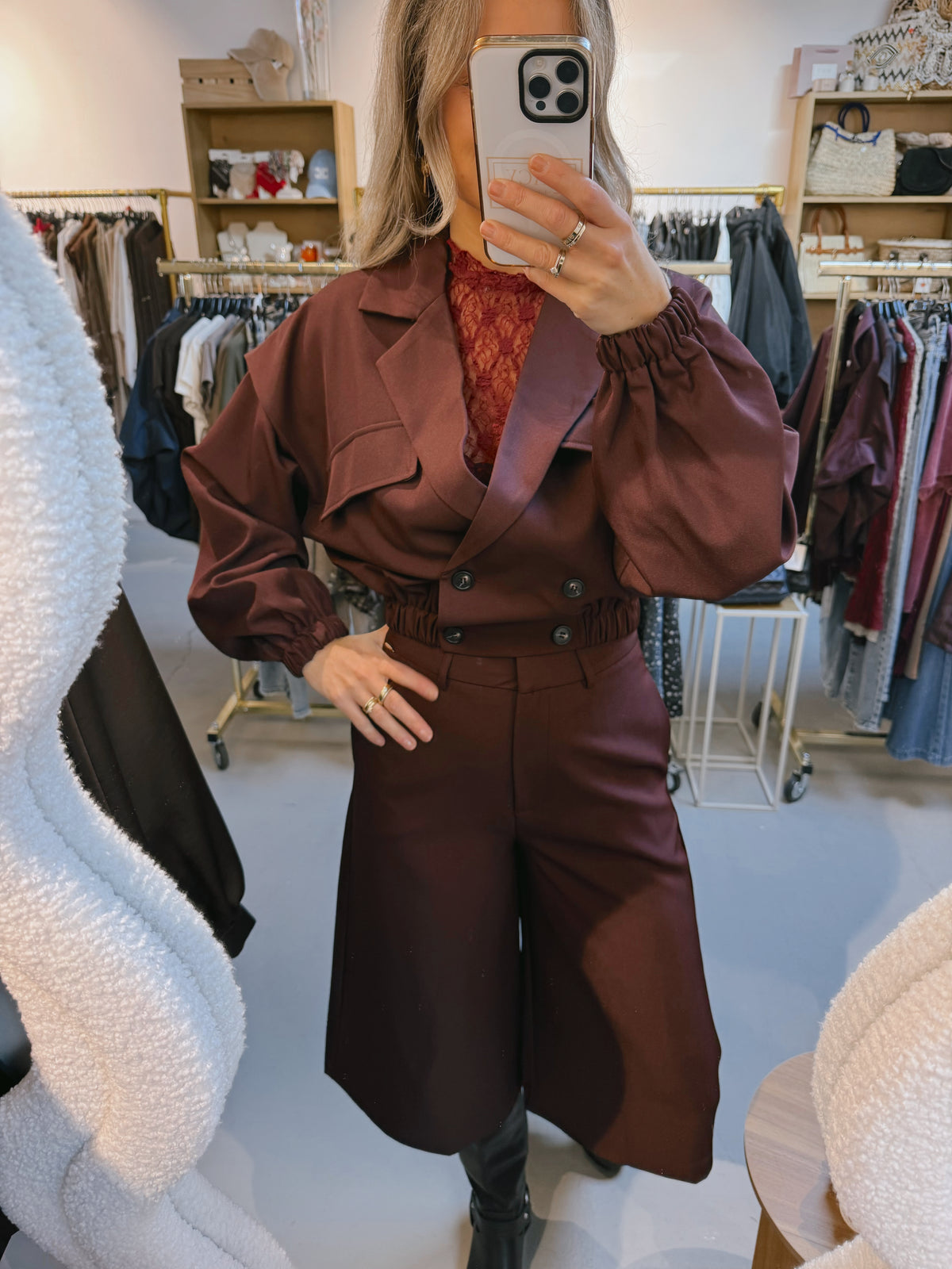 Ambika jas Imogen Burgundy/Plum