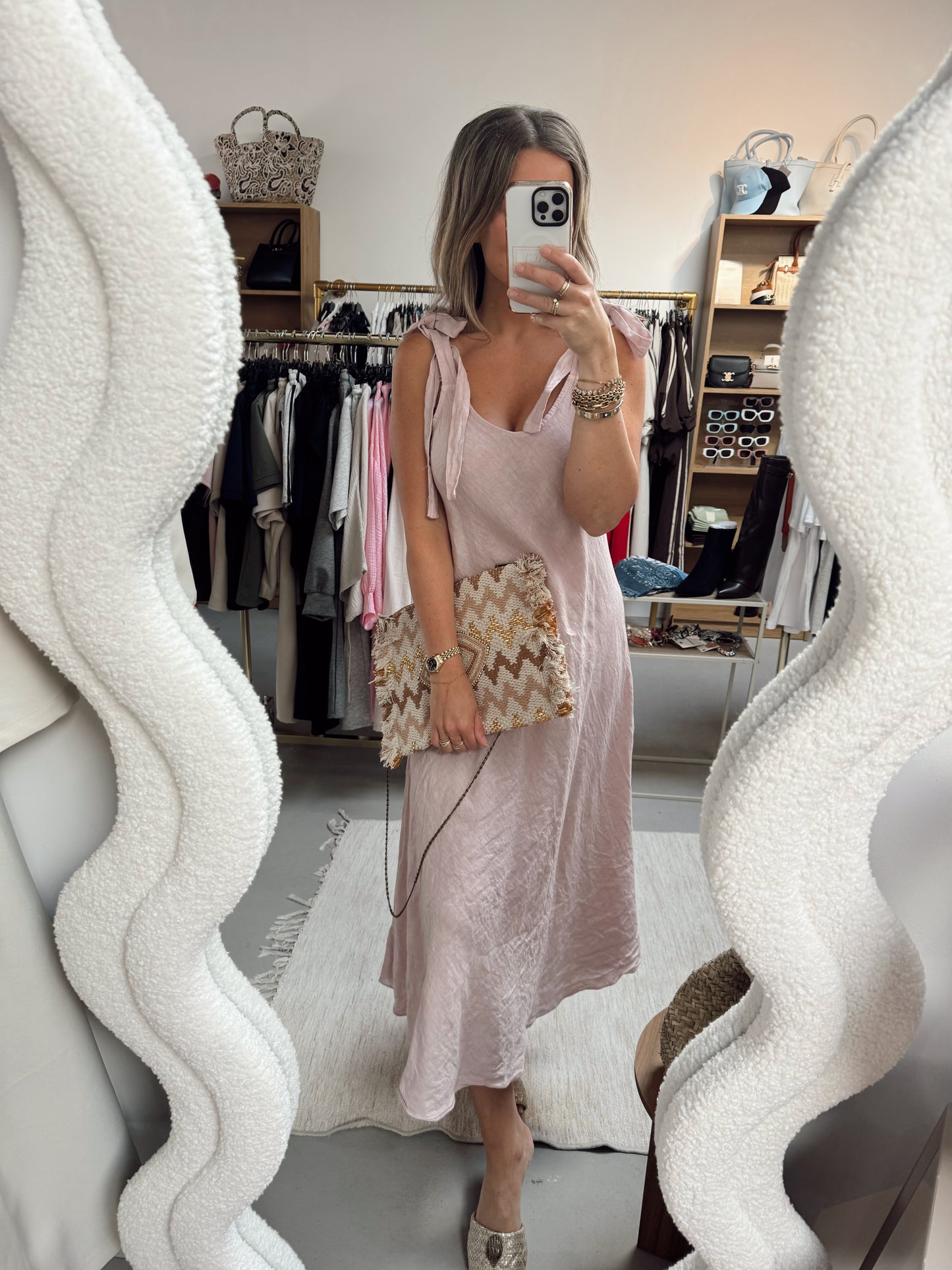 100% linnen jurk Alice licht roze