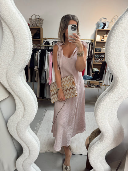 100% linnen jurk Alice licht roze