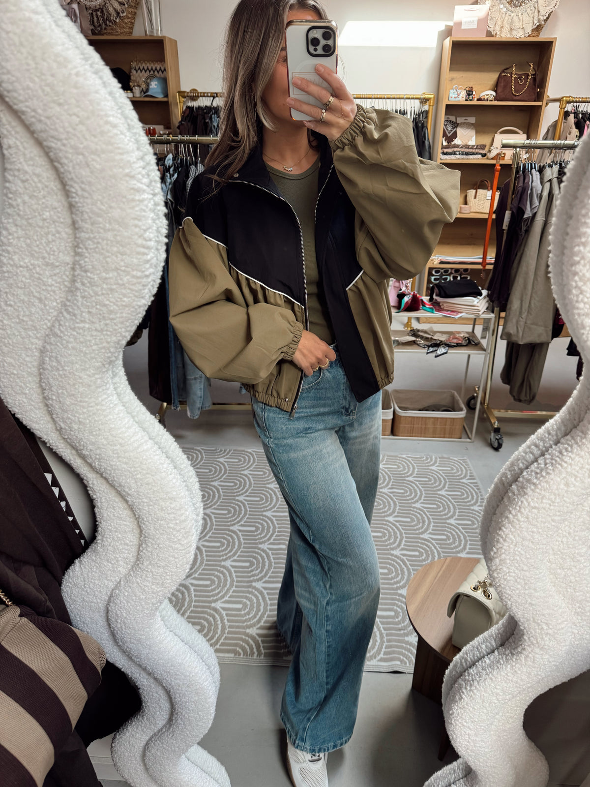 Bomber 2 kleuren Lizzy Zwart/Army