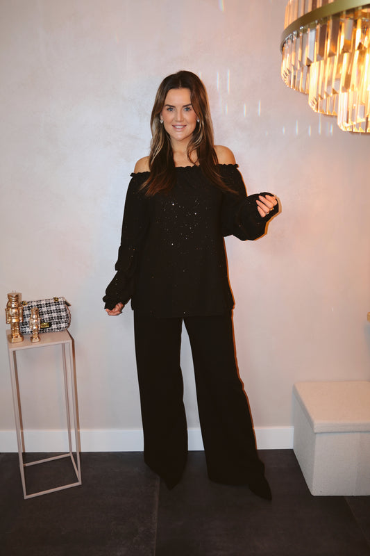 Blouse Celine Sparkle Zwart