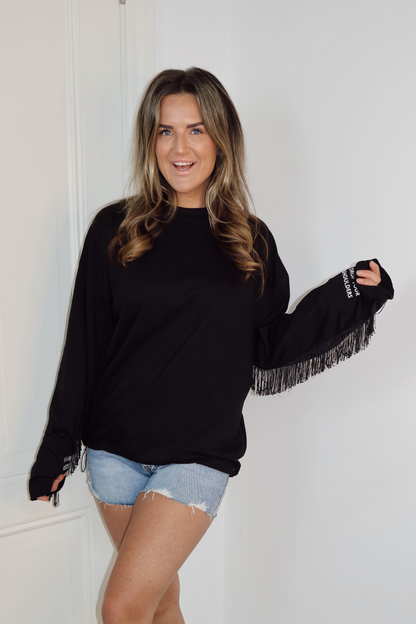 Sarvari Longsleeve Franjes Zwart