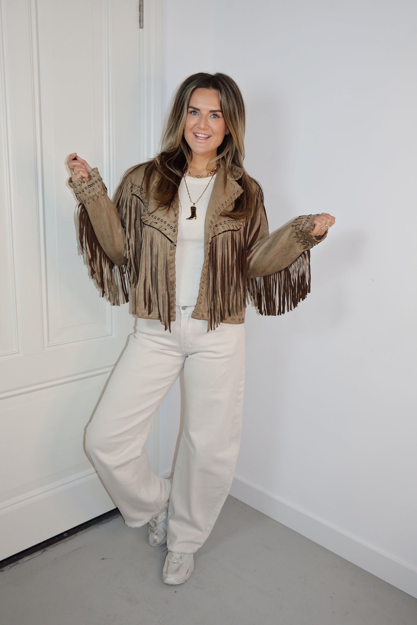 Queen Hearts "The Barrel Jeans" Beige