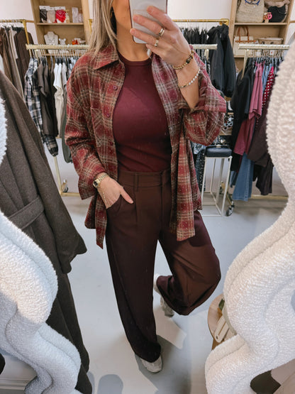 Blouse Kiana Burgundy mini steentjes