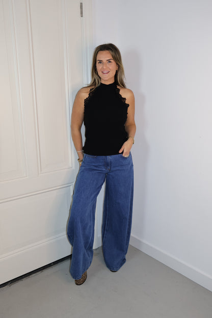 Halter top Dreamy Zwart