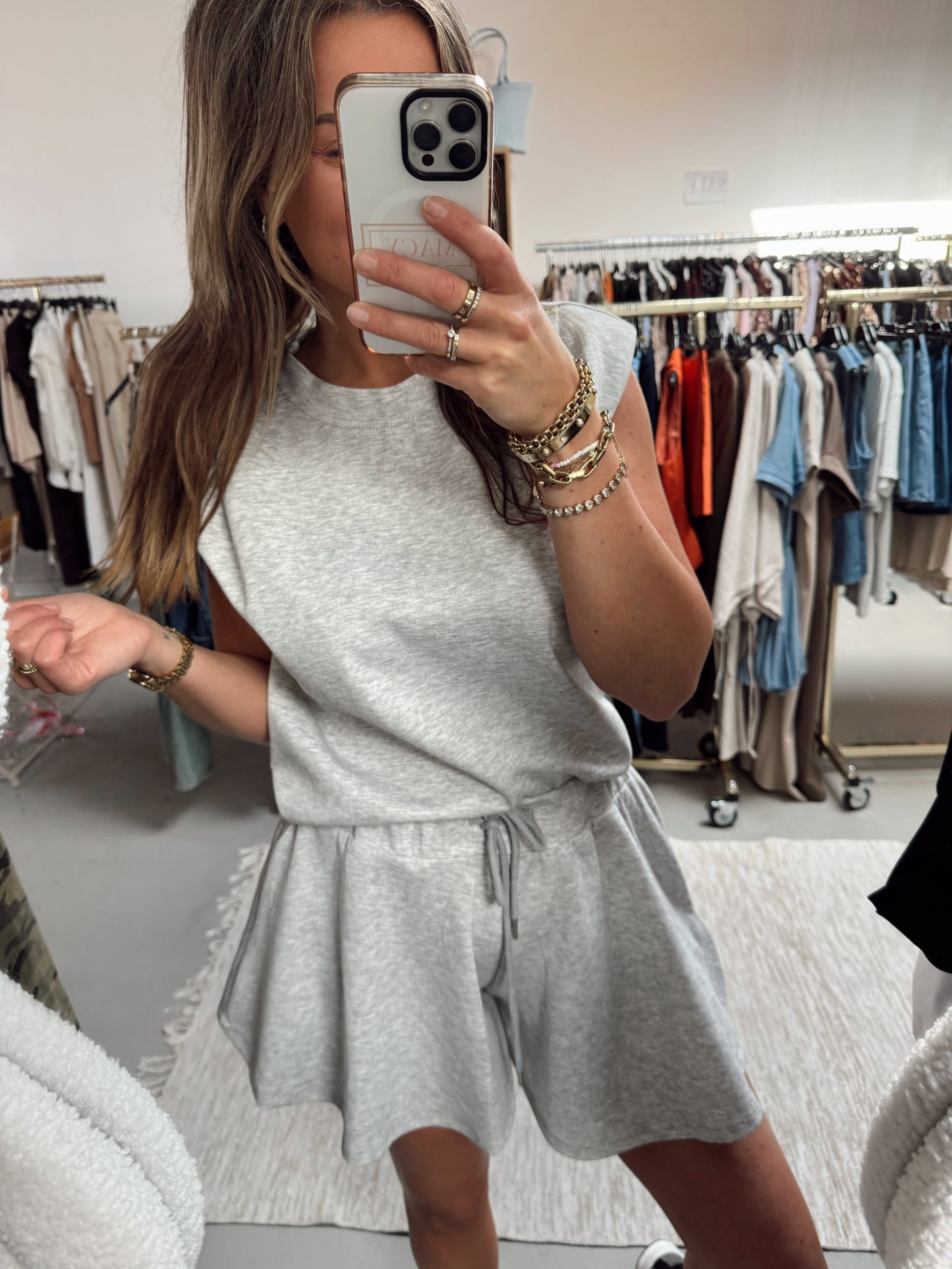 2-pieces short + top Shelly Grijs