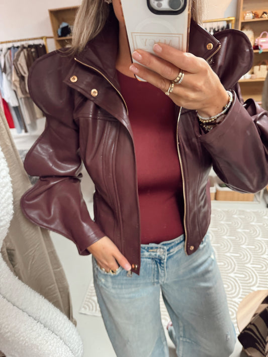 PU jacket Glowy Burgundy