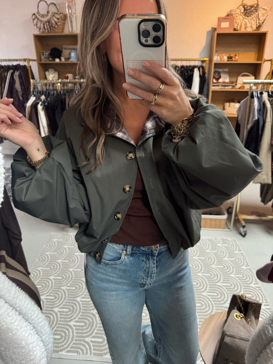 Bomber Kelsey kraag ruit Army