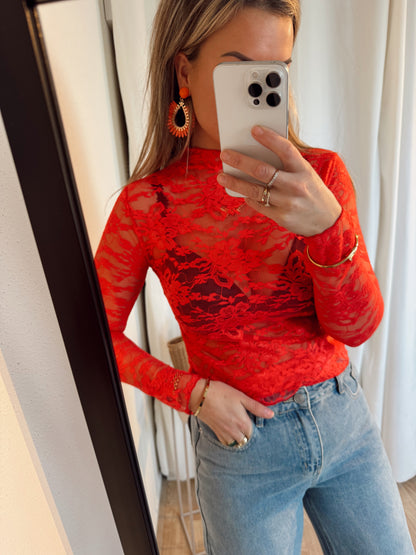 Kylie Lace top Oranje