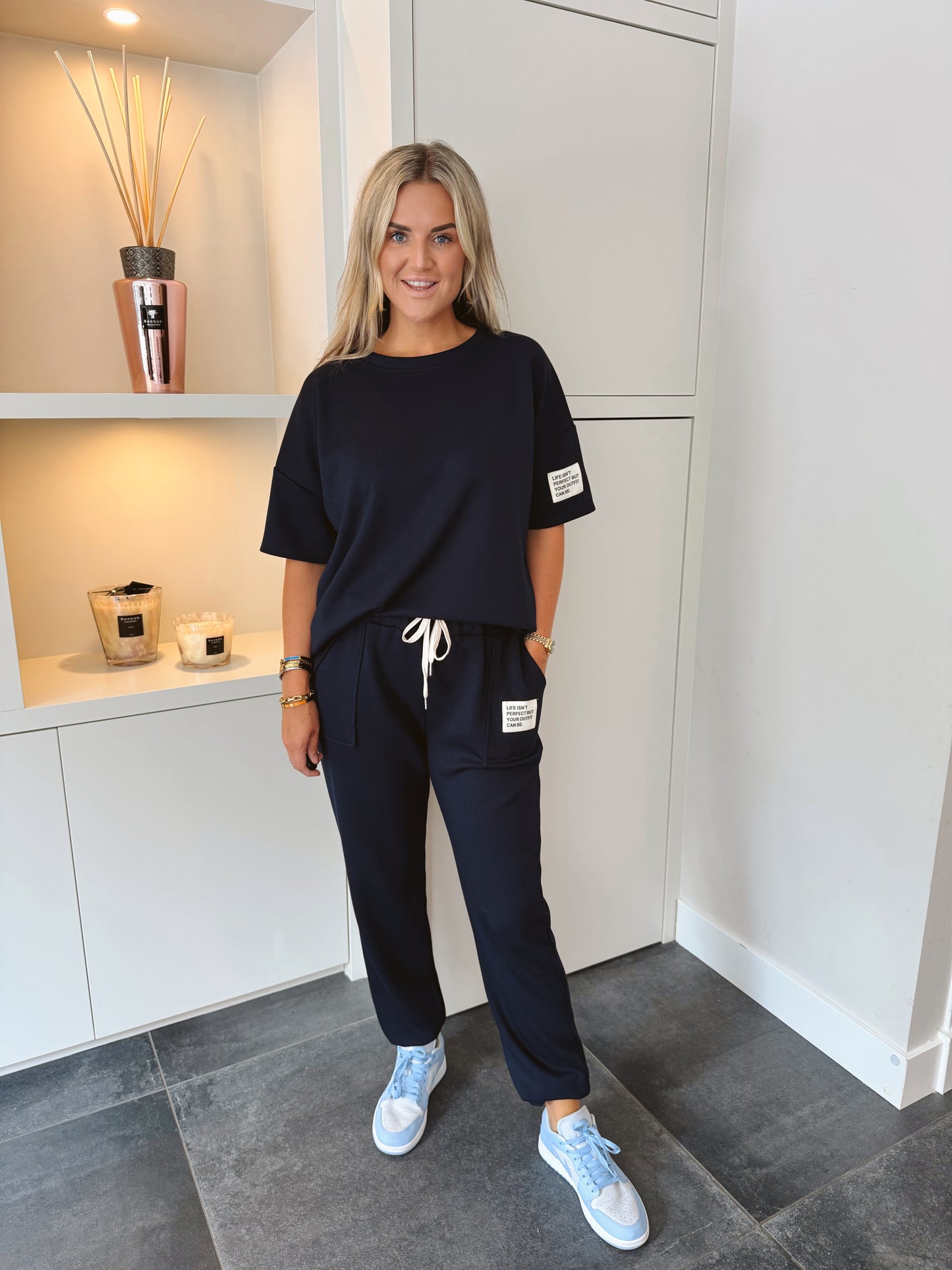 Musthave Joggingset Smalle pijp Broek + Top donker blauw