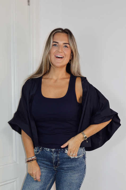 Blouse pofmouw Kim Navy