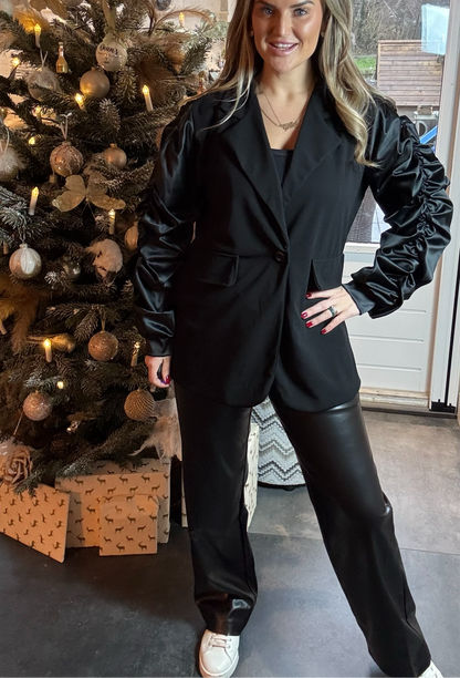 Bibi fake leather broek Zwart
