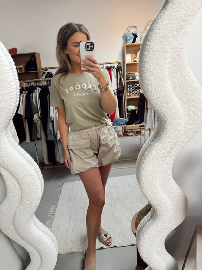 T-shirt Milano opdruk Pistache