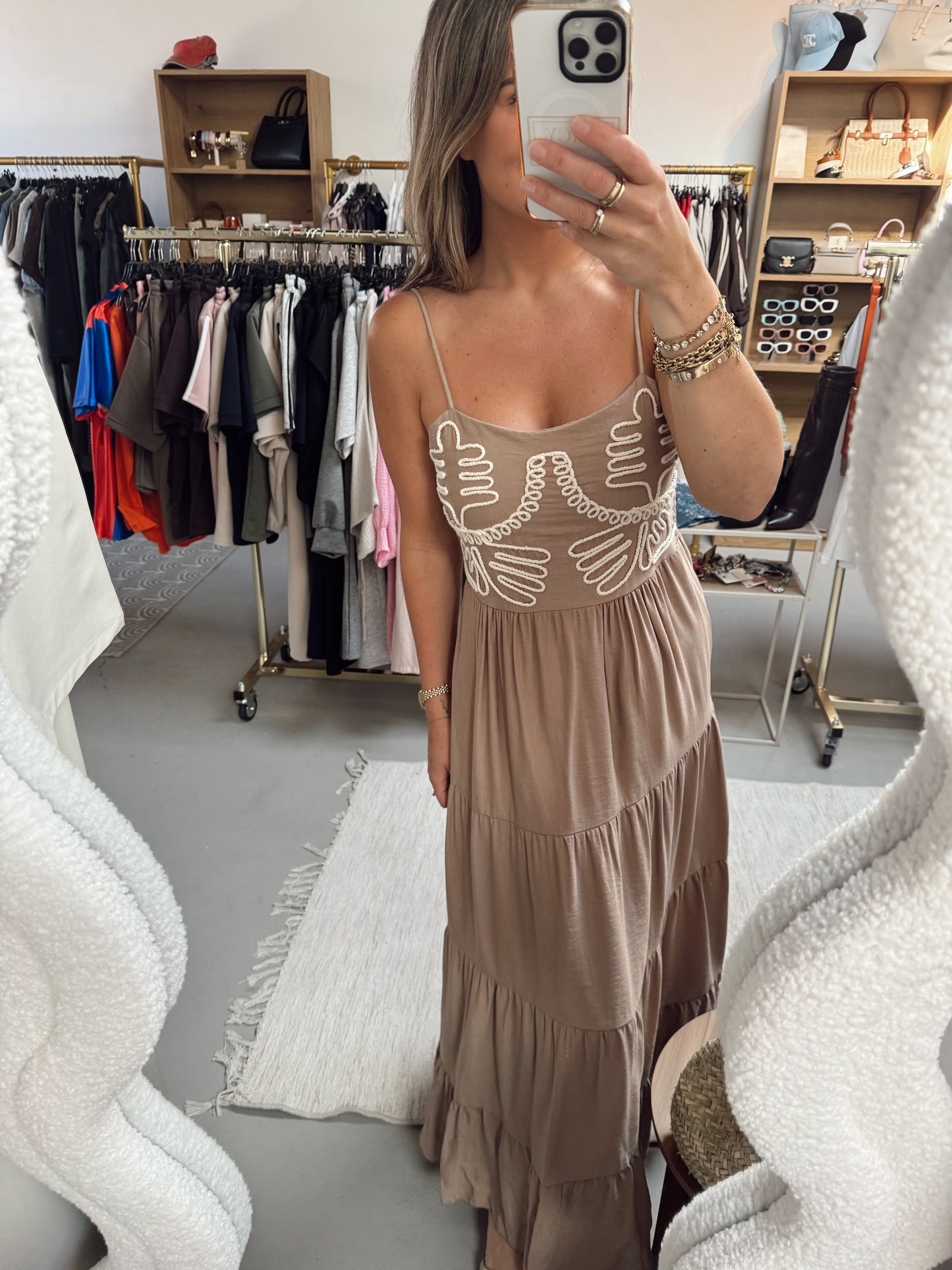Maxi jurk Shenna taupe