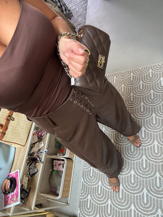 PU leren broek Lynne Bruin