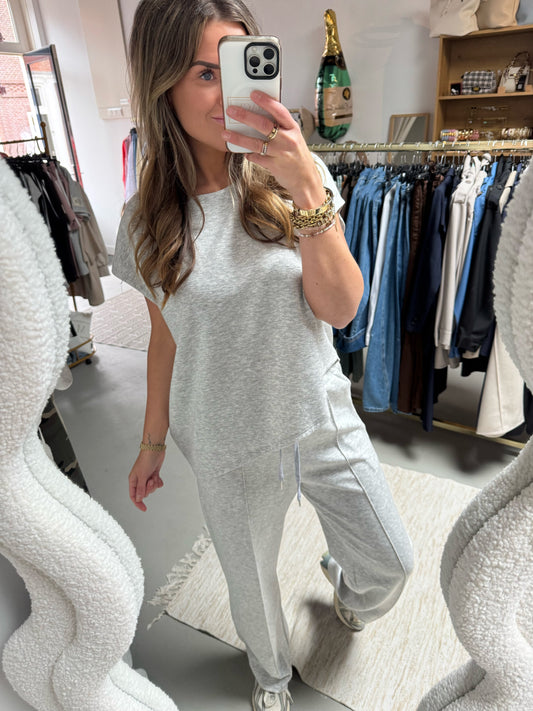 Dreamy joggingset 2-pieces Schuin Grijs