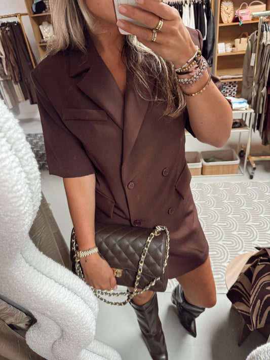 Blazer jurk Frenna Bruin