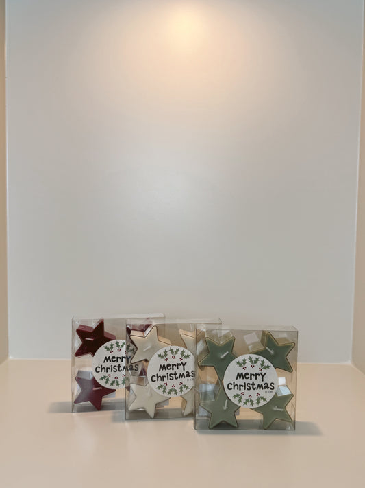 Merry Christmas Wine Red ster kaarsen